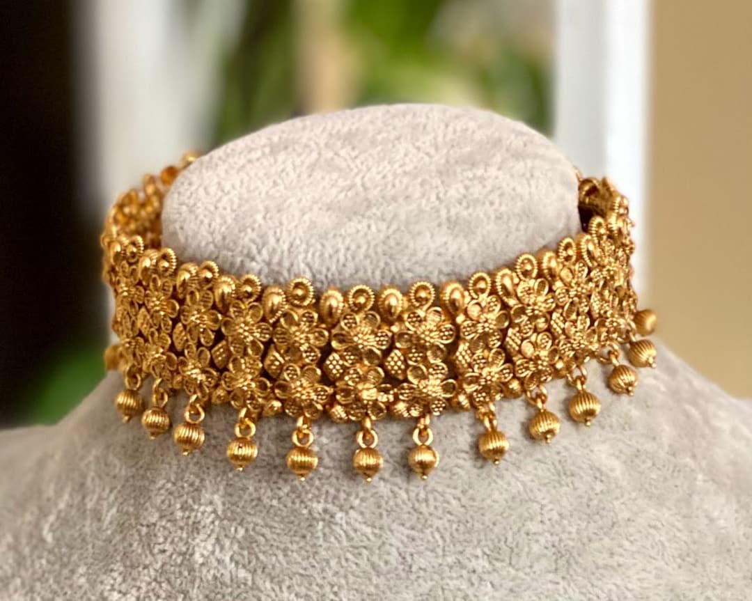Gold Choker Necklace South Indian Jewelry choker Temple Necklace antique Gold Choker Necklace indian Wedding Jewelry Etsy Canada