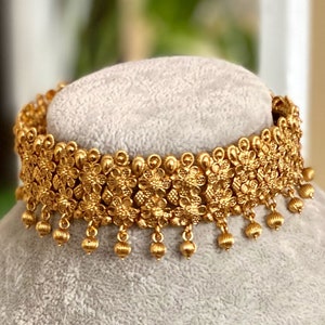 Antique Gold Choker/ Indian Necklace/ Indian Jewelry/ Indian 