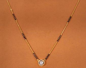 Mangalsutra/ Gold plated Mangal sutra/ Kiara Advani mangalsutra /CZ Mangalsutra/ndian Jewelry/Black Beads Necklace/ Karimani sara