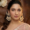 Gold Kundan Chandbali Earrings, Statement Jhumka Earrings Jhumka Earrings, Matte Gold Indian Pearl drop Earrings, Sahara ,Kashmiri Earrings