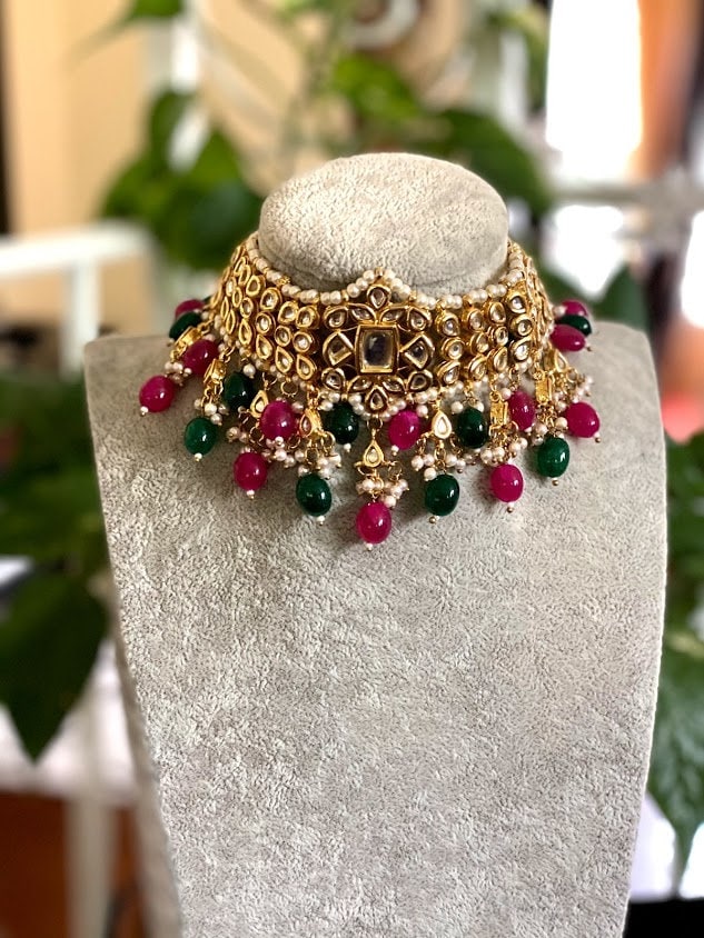 Kundan Choker Ruby Green Choker 