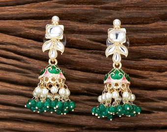 Delicate Kundan Earrings/ Kundan Minakar jhumkas/ Indian Earrings/ pearl Jhumki Earrings / Pakistani Earrings / Small Jhumka earrings