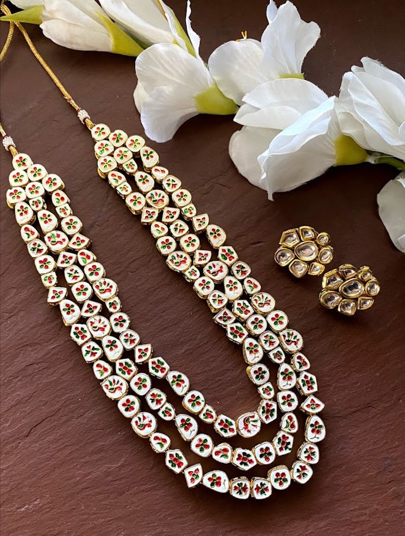 Kundan Necklace /Long Kundan Necklace/ Indian jewelry / Kundan Etsy