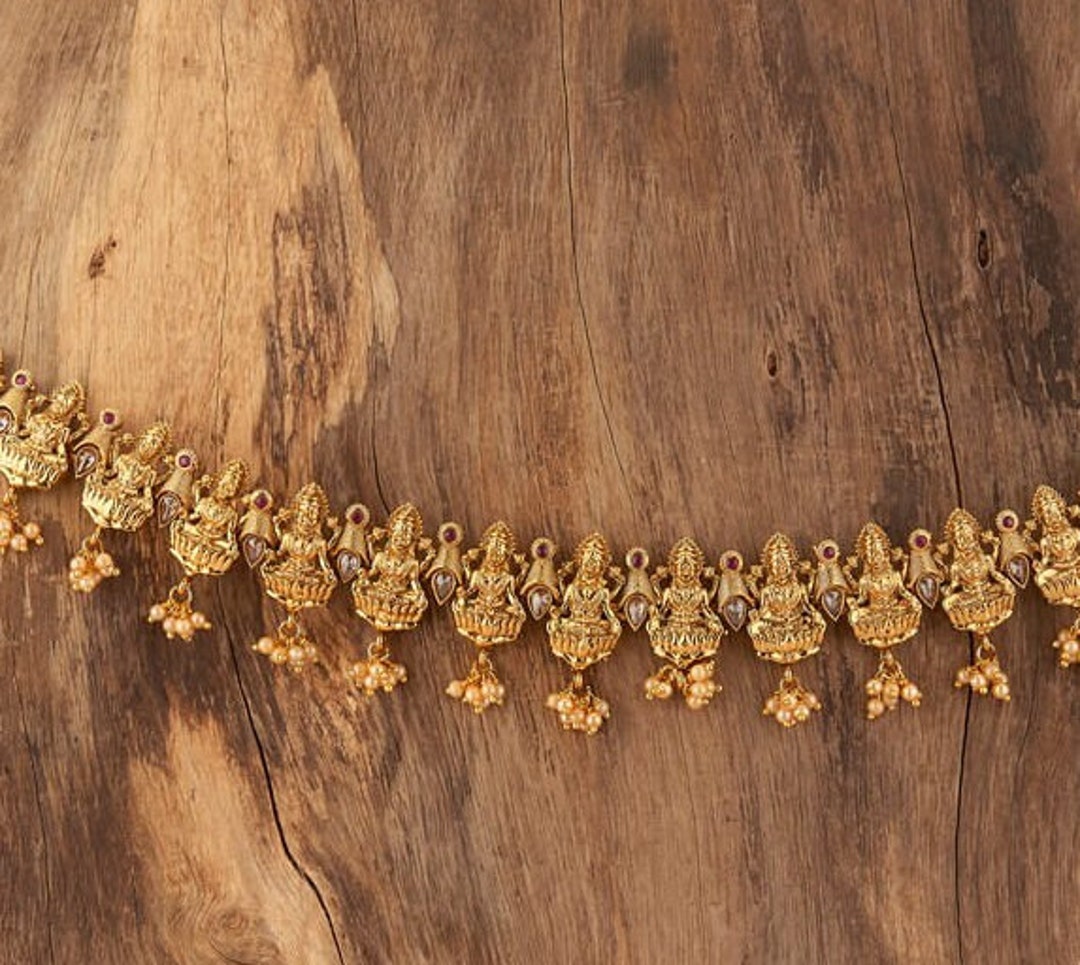 Antique Gold Belly Chain/kemp Waist Belt/ Kamarbandh/ Vaddanam/  Kamarpatta/south Indian Jewelry/indian Belly Chain/ Lakshmi/ Temple Jewelry  