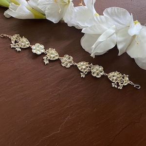 Kundan Pearl Sheesh Phool/matowe złoto Kundan opaska na głowę/dla nowożeńców Matha Patti/Sheesh patti/Matha phool/indyjska biżuteria dla nowożeńców/pakistańskie wesele