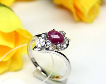 Natural Faceted Round Sapphire RingWomen Designer RingValentines Day Gift For HerEngagement RingSeptember Birthstone RingDesigner Ring