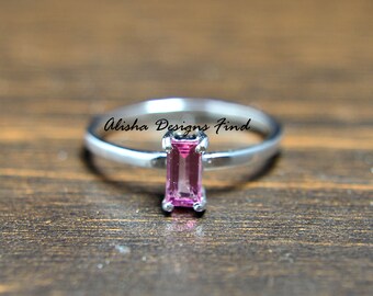 Octagon Smoky Quartz 925 Sterling Silver Women RingOctober Birthstone RingWomen Simple RingGift For HerOctagon Smoky Quartz Bridal Ring
