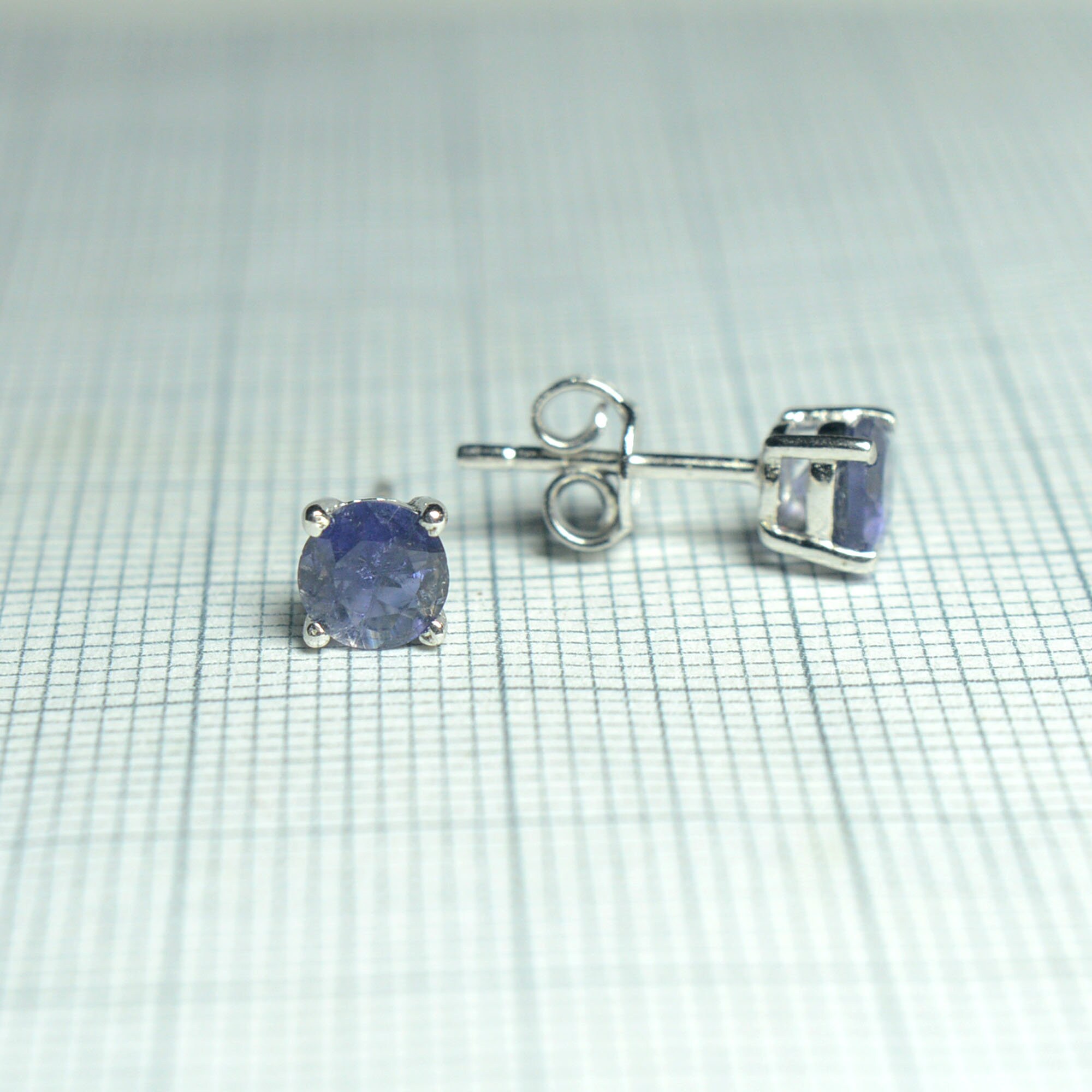 iolite stud earrings