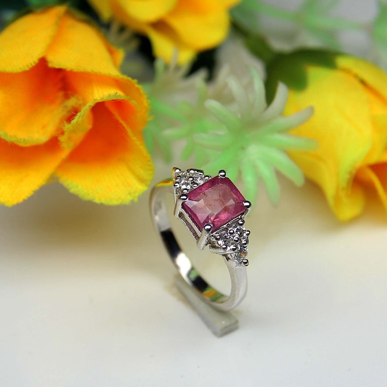 Natural Cushion Ruby RingWomen Statement RingValentine Day Gift For HerEngagement RingJuly Birthstone RingPersonalize Women Tiny Ring
