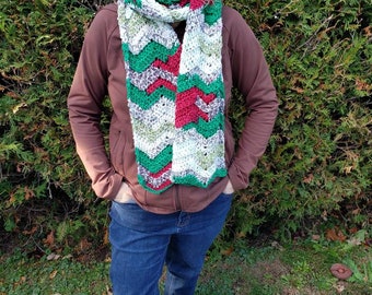 Christmas scarf handmade crochet winter