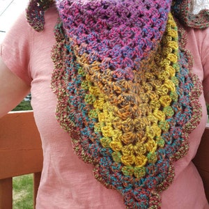 Small tweed shall handmade crocheted shawl