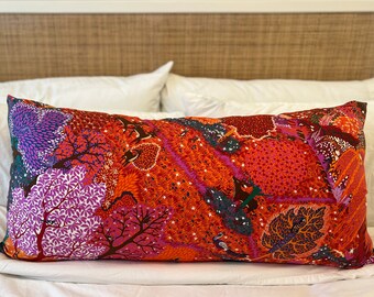 Hermes Scarf Pillow 90cm Dans Un Jardin Anglais Red Purple Yellow Orange Pink