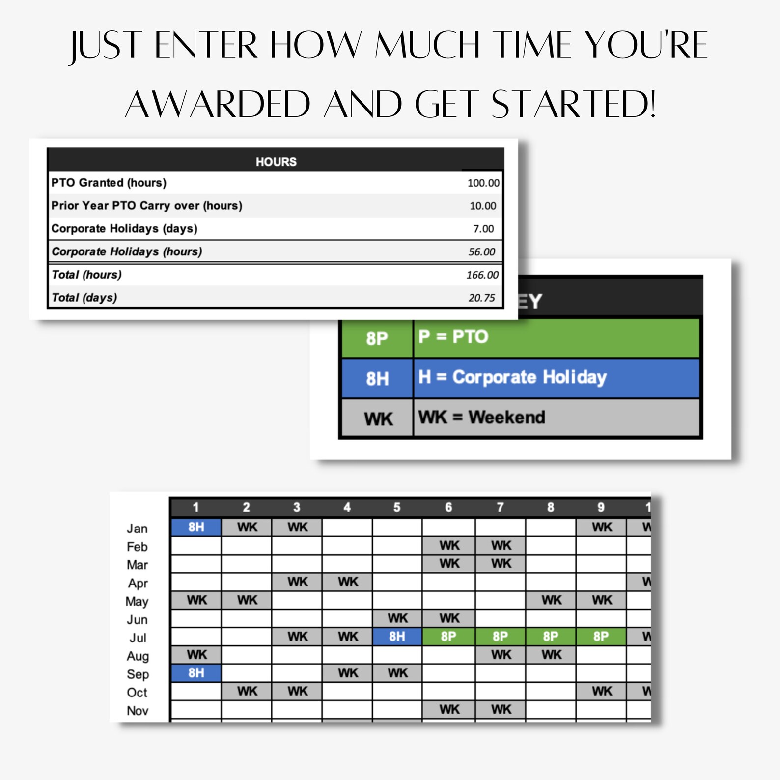 Digital PTO Tracker Excel Template Organization & Planning Work Digital PTO Tracker Excel Template Organization & Planning Work