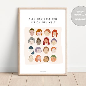 Cartel de personas, cartel de psicología, herramientas de terapia, decoración de paredes oficina, descarga digital A4