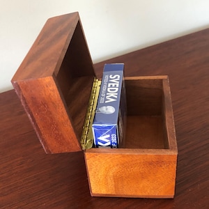 Wooden Box: Rectangular Light Mahogany Box , 3"H x 4"L x2.5 D