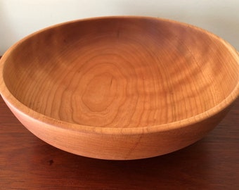 Wooden Bowl: Shallow American Cherry Bowl (11.5 D" x 2.75"H) with food-safe finish