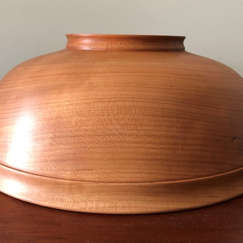 Wooden Bowl: Medium American Cherry Salad Bowl (9.5D