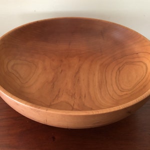 Large American Cherry Wooden Salad Bowl: Food-Safe Finish