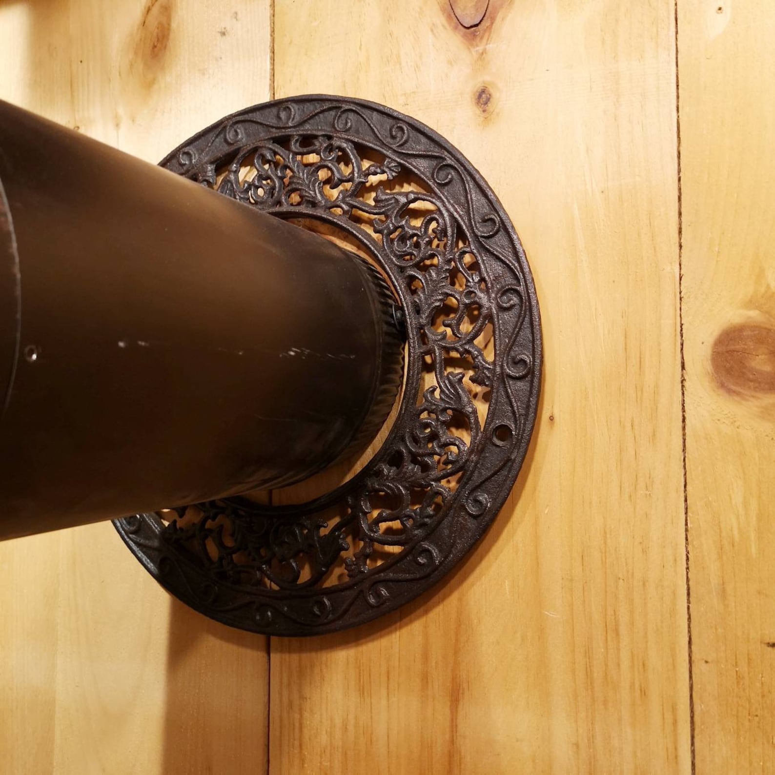 Cast Iron Round Stove Pipe Collar Chimney Flue Cover Ornate Etsy