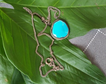 Collar con colgante de turquesa en plata de ley: joyería de estilo nativo americano
