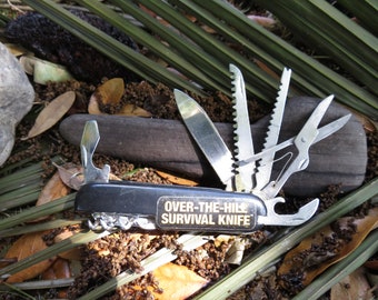 Cuchillo de supervivencia para campamentos de montaña - Acero inoxidable - Cuchillos de campamento usados - Tal como se encuentran en el mercado