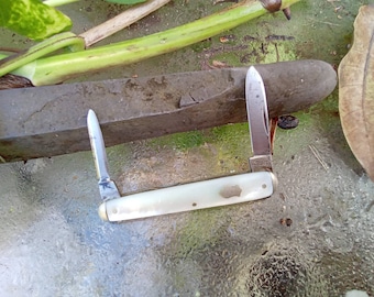 Mother of Pearl Pen Knife - 2 Blade Knife - Old Pocket Knives - As Found at the Market - &quot;As Is&quot; Please
