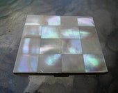 Mother of Pearl Powder Compact - MOP Mirror Compact - Unmarked - As Found at the Market