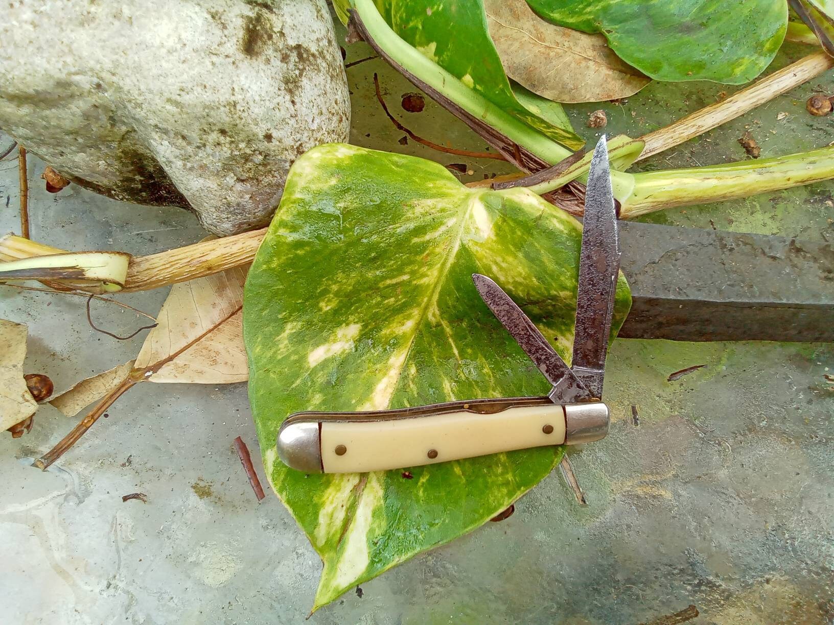 Hammer Brand USA 2 Blade Knife Old Used Knives as Found at the Market