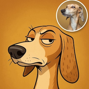 Retrato de mascota personalizado estilo Disney, retrato de mascota personalizado de dibujos animados, regalo divertido para perros o gatos, retrato de animal de dibujos animados personalizado.