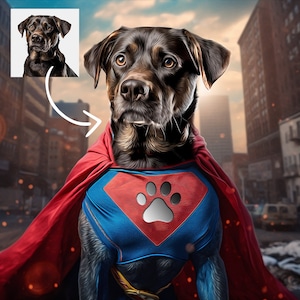 Personalized Superhero Pet Portrait, Pet Painting, Avengers Painting, Custom Pet Portrait, Superhero Costume Pet Portraits (DIGITAL ONLY)