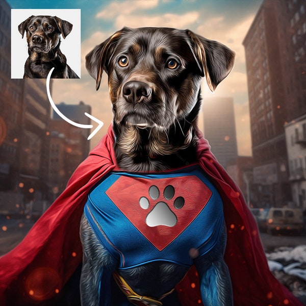 Superhero Pet Portrait, Pet Painting, Avengers Painting, Custom Pet Portrait, Halloween Themed Pet Portrait, DIGITAL ONLY