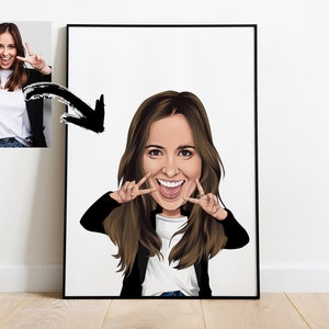 Custom Caricature Portrait, Birthday Portrait, Caricature from Photo, Digital Portrait, Birthday Gift, Big head DIGITAL FILE ONLY