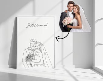 Custom Line Drawing, Custom Couple Outline Drawing, Couple Sketch from Photo, Tattoo Line Art, Custom Art, Minimalist Couple