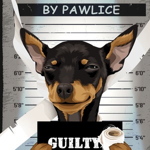Guilty Pets, Pets  Mugshot Cartoon Portrait, Custom Pet Portrait, Funny Pet Portraits, Criminal Pet Portraits, Thug Dog, DIGITAL ONLY