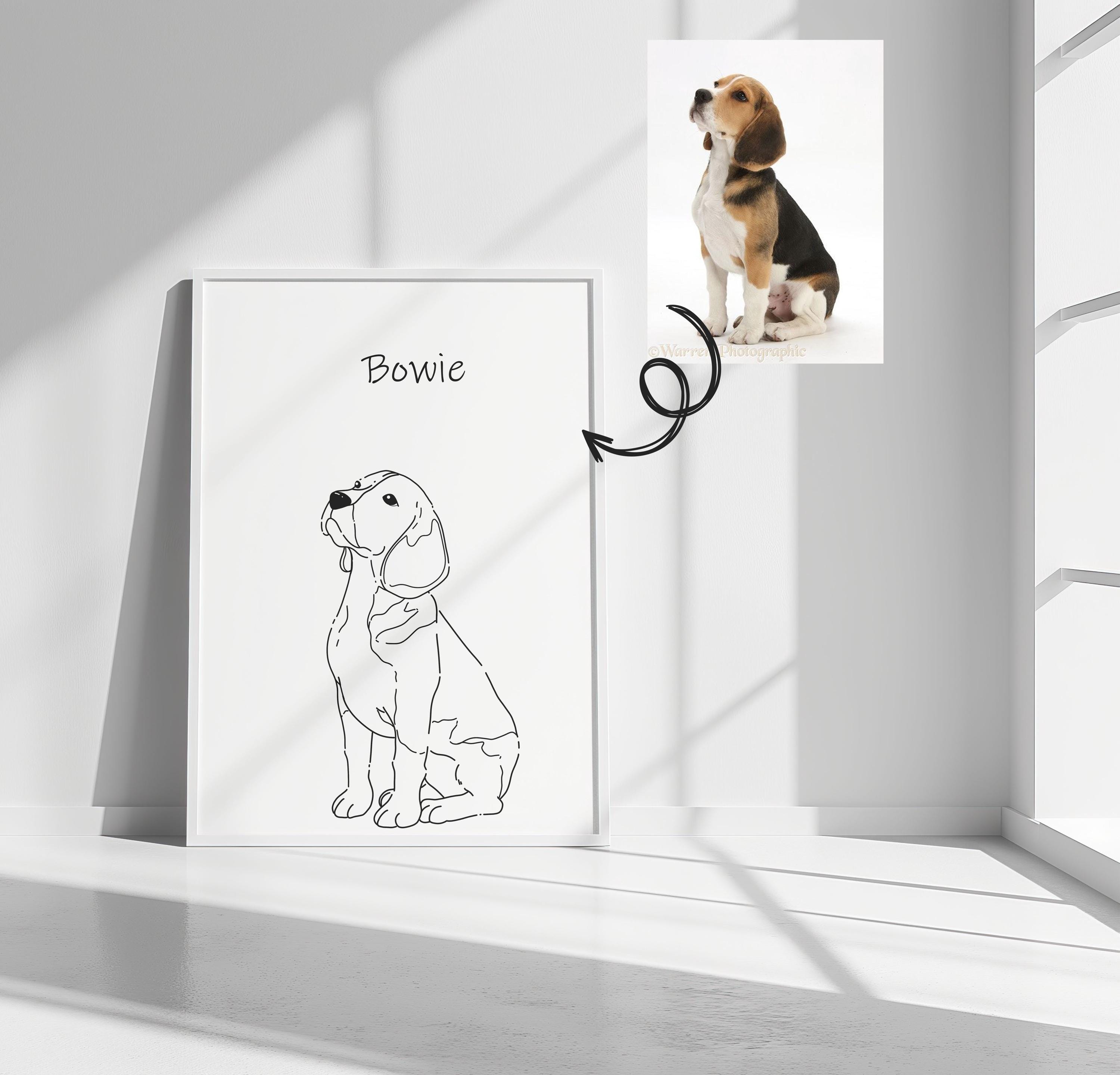 Custom Pet Line Art: Minimalist Dog Outline from Photo