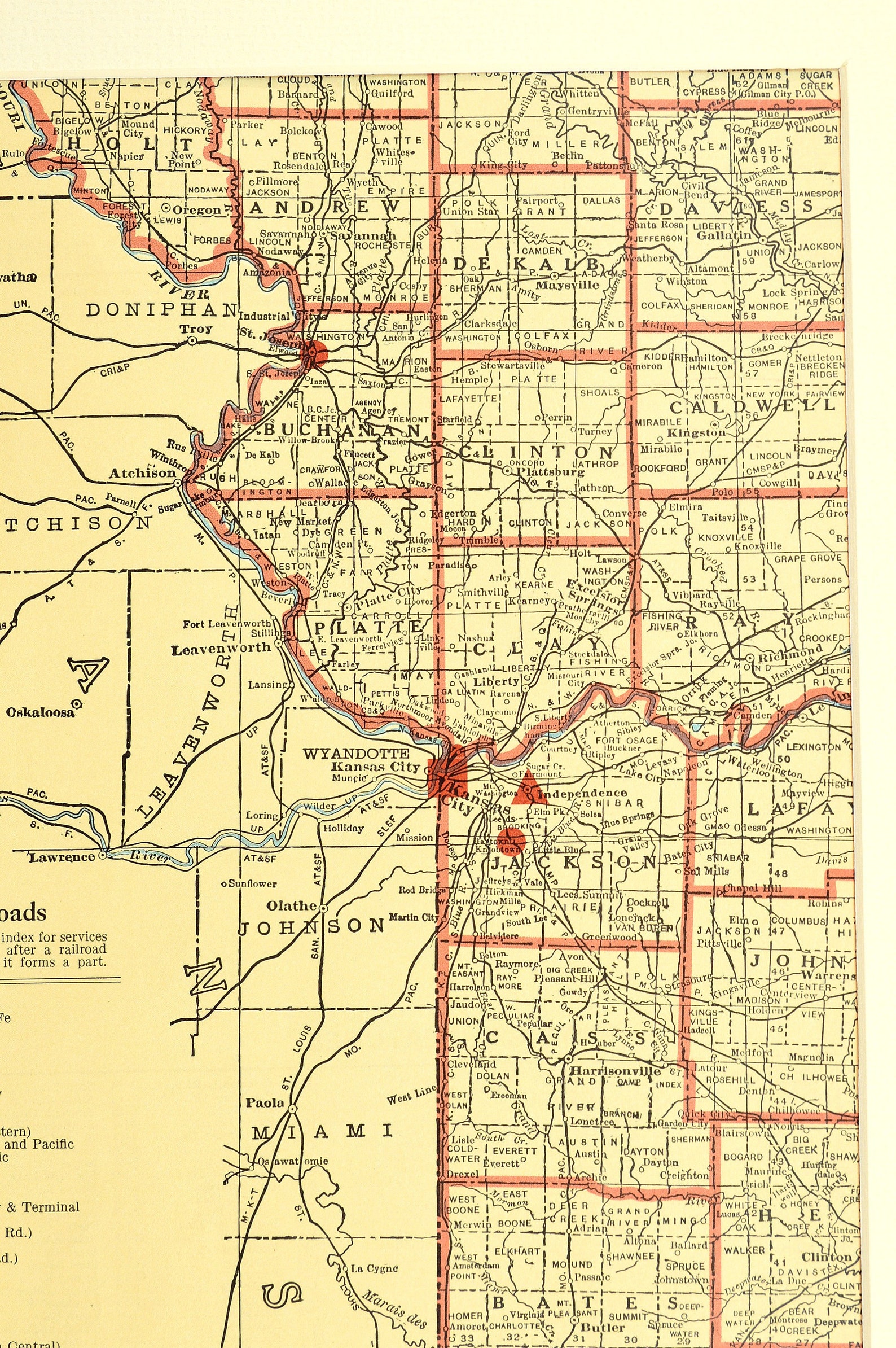 Northwest Missouri Map of Western Vicinity Area Map Matted | Etsy