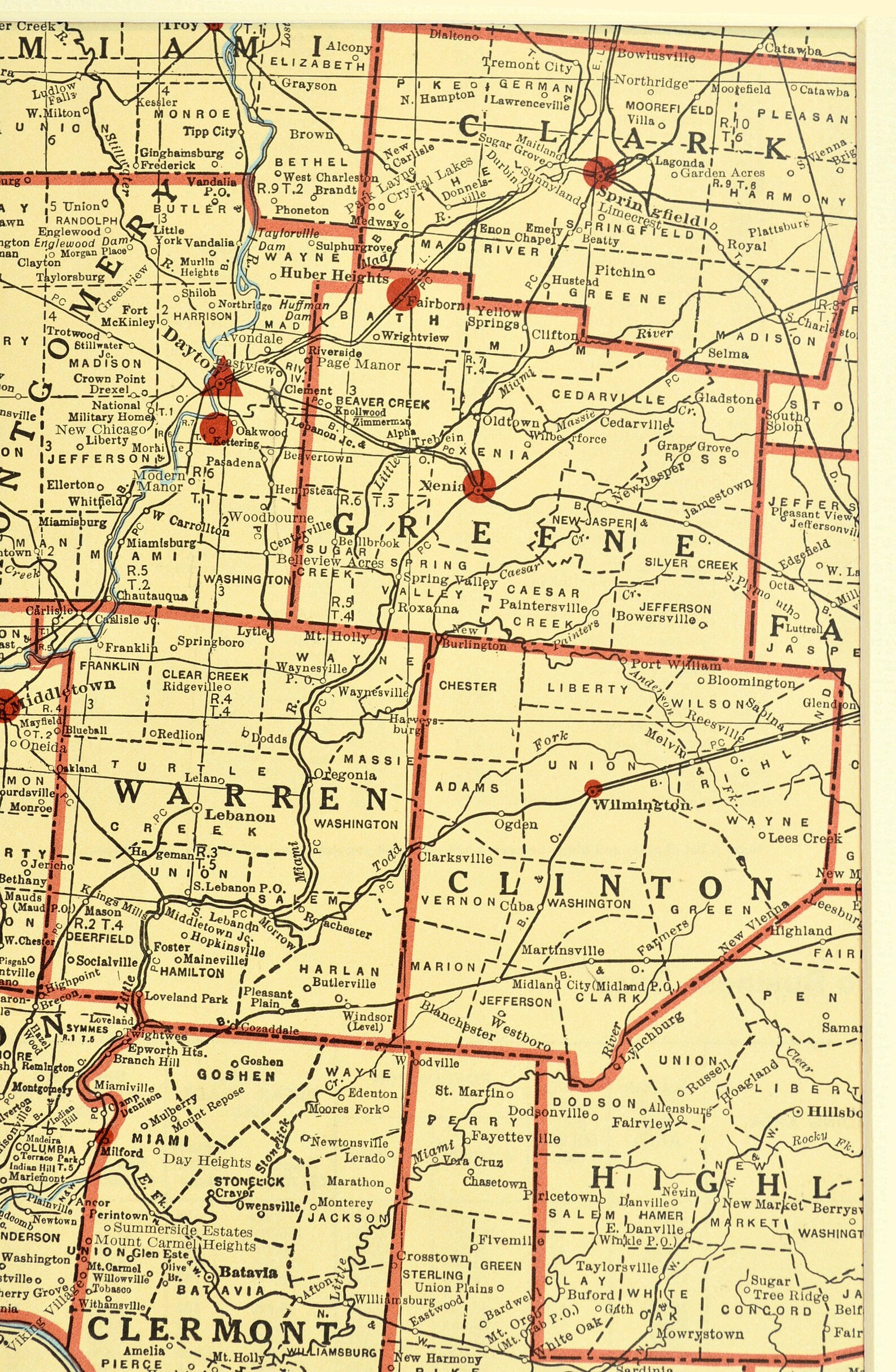 Southwest Ohio Map of Southwestern Ohio Vicinity Area Map Etsy