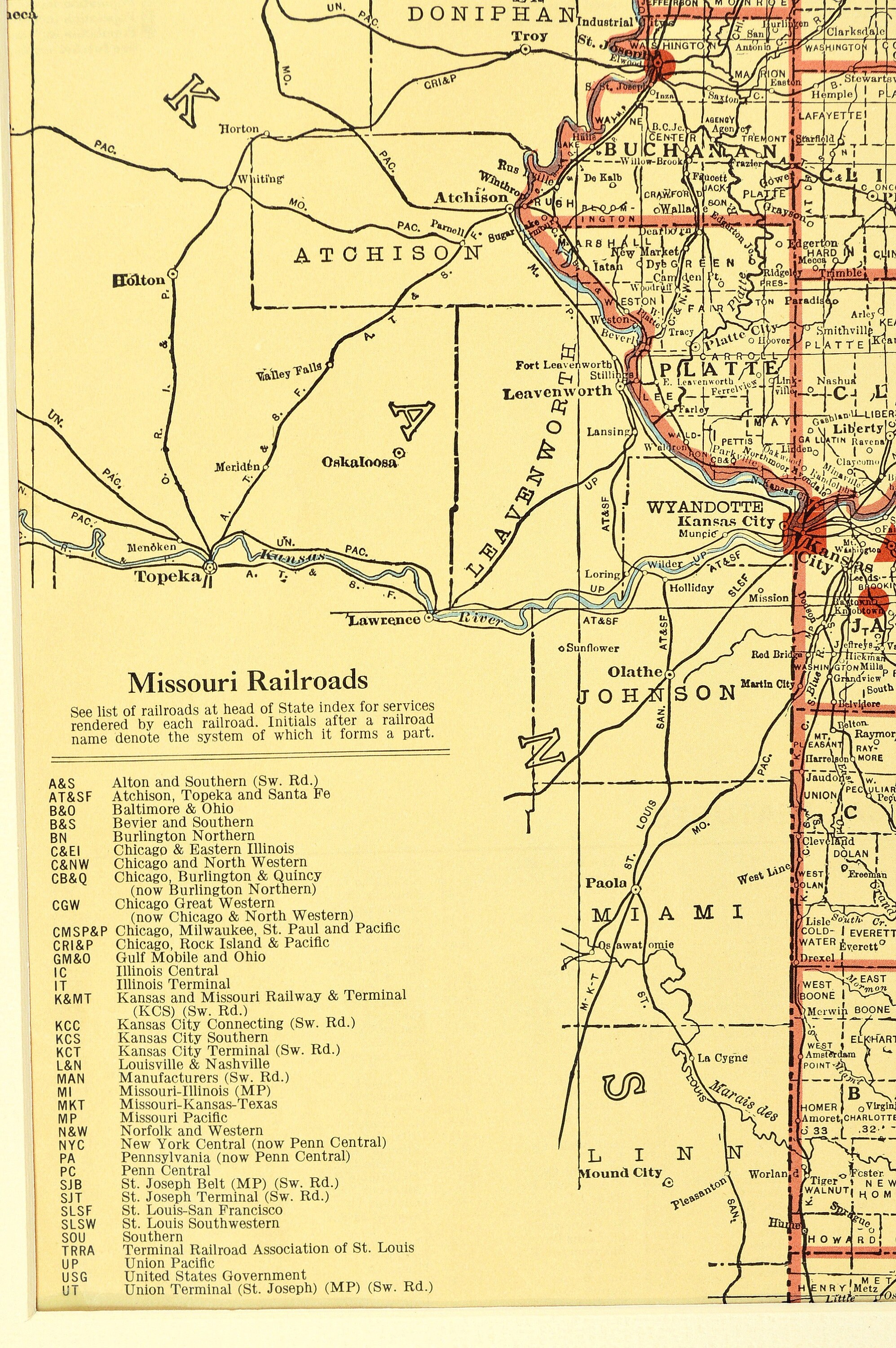 Northwest Missouri Map of Western Vicinity Area Map Matted Etsy