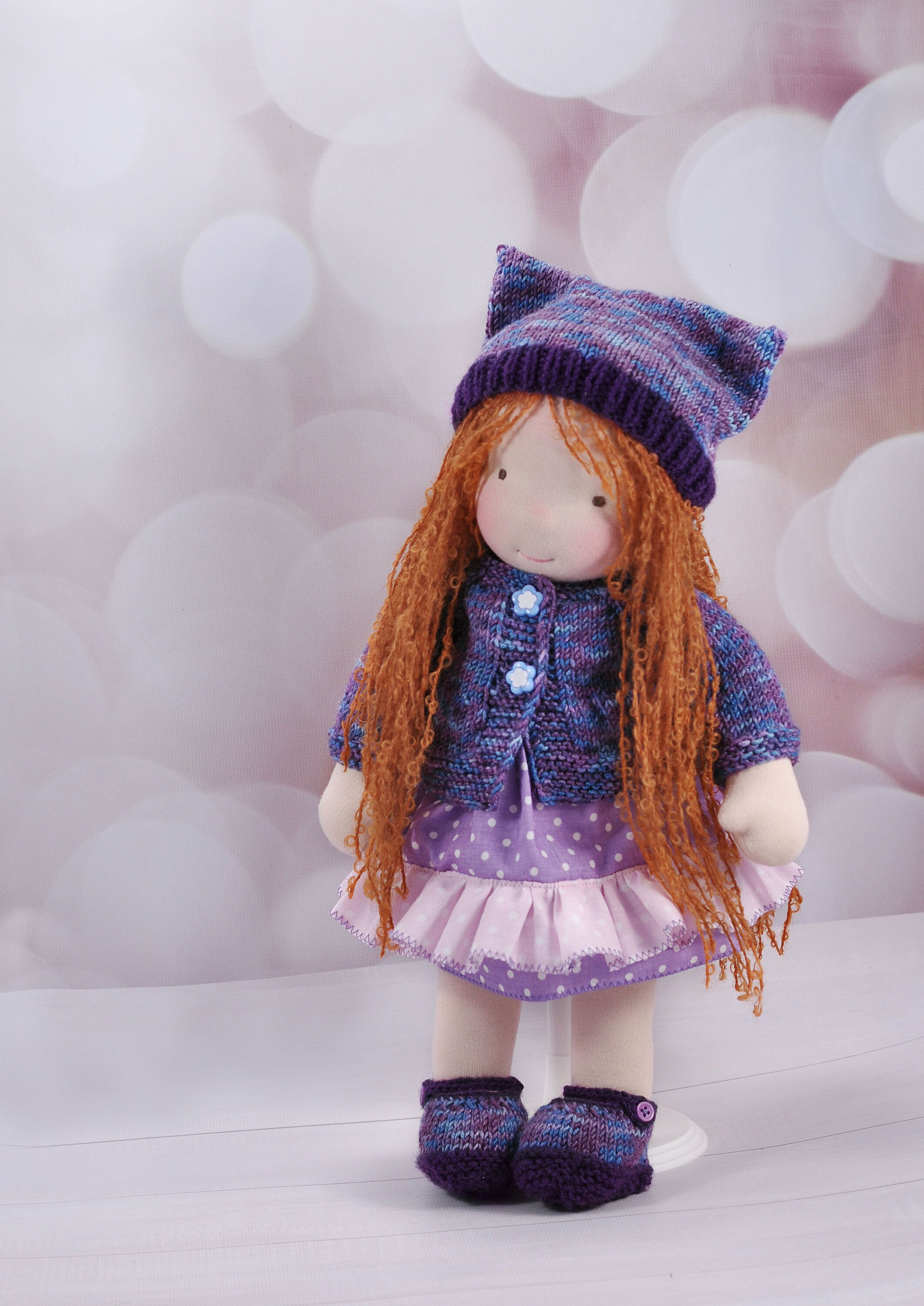 Handmade Textile Waldorf Doll 16 40cm Tall in Etsy