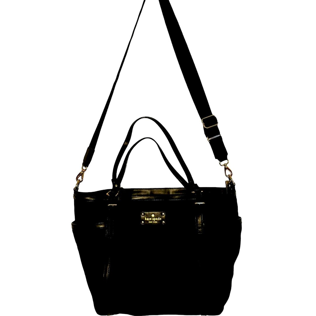 kate spade 黒 ナイロン ビジネスバッグ Kate Spade - Black Nylon Double Zipper Medium Satchel bag