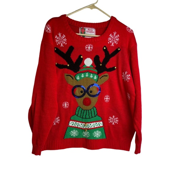 Christmas Reindeer Ugly Sweater L/XL - image 1