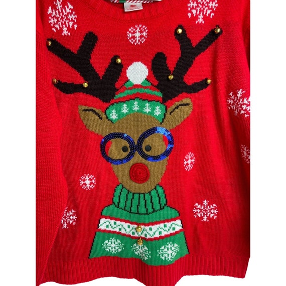 Christmas Reindeer Ugly Sweater L/XL - image 4