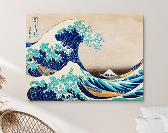 The Great Wave off Kanagawa by Katsushika Hokusai Canvas Painting Reproduction Art Poster Print Japanese Art Large Canvas print Home Decor