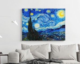 The Starry Night by Vincent van Gogh Art Reproduction, Large Canvas Print, Framed Art Porter, Framed Canvas Print, Home Wall Decor
