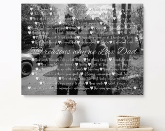 Dad gift for Christmas, Dad Gifts, Dad photo print, Quotes for Dad, Personalized family portrait, Custom family picture, Custom canvas print