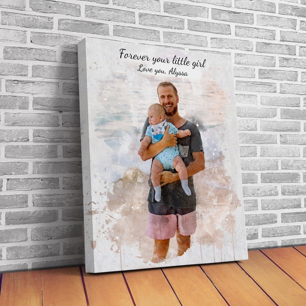 Custom water color painting from your photo, personalized watercolor portrait, Fathers day gift, Father gift idea, Upload your photo