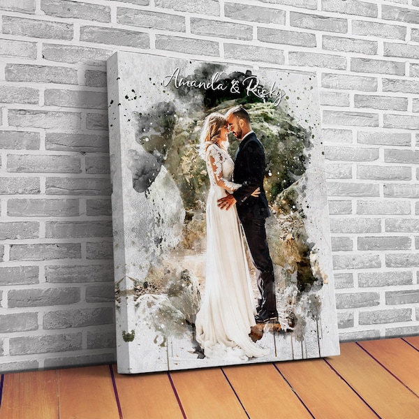 Painting From Photo, Wedding illustration, Custom water color wedding portrait, Watercolor Couple Portrait, Wedding Gift , Anniversary Gift