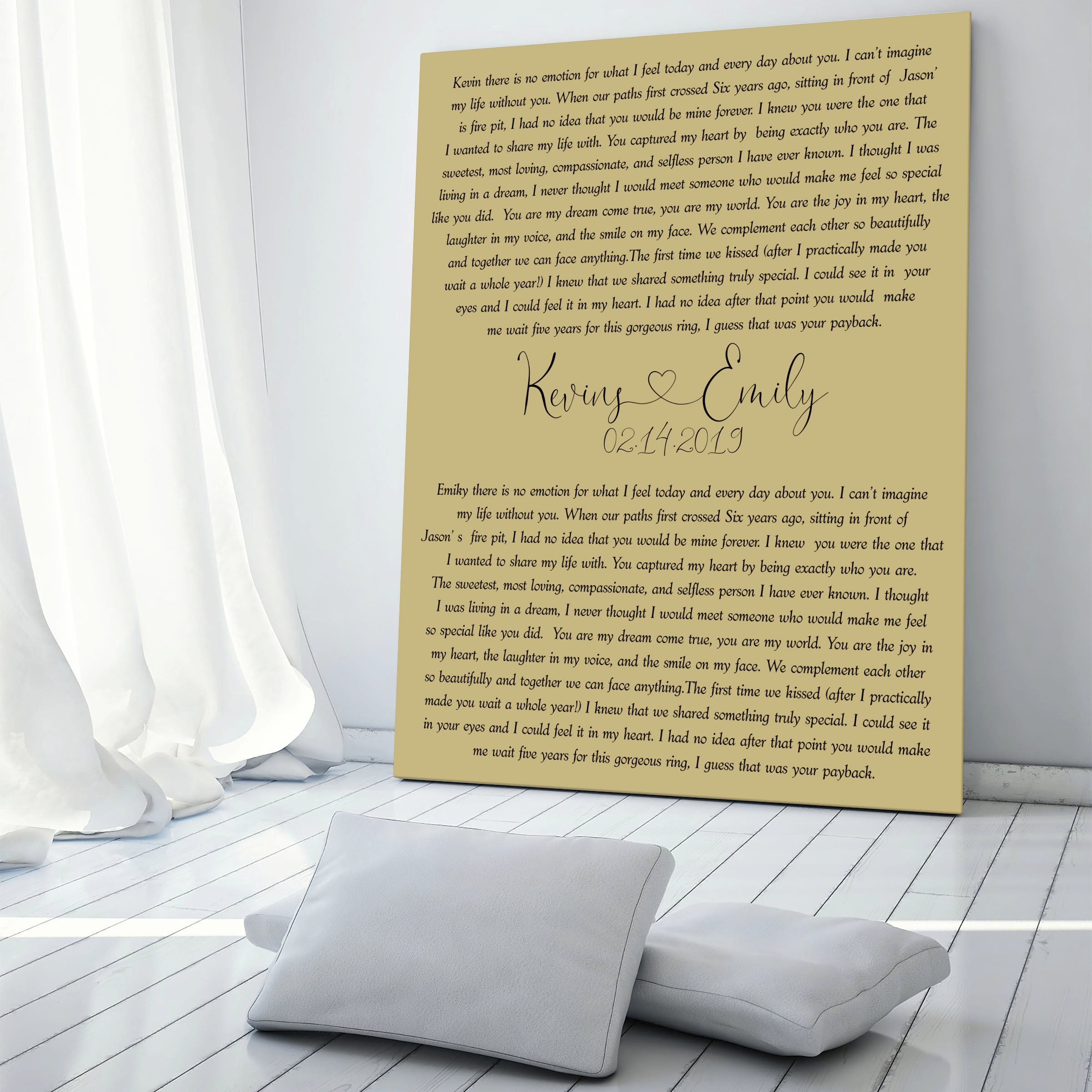 Custom Vows on canvas Canvas print vows Framed vows canvas Etsy