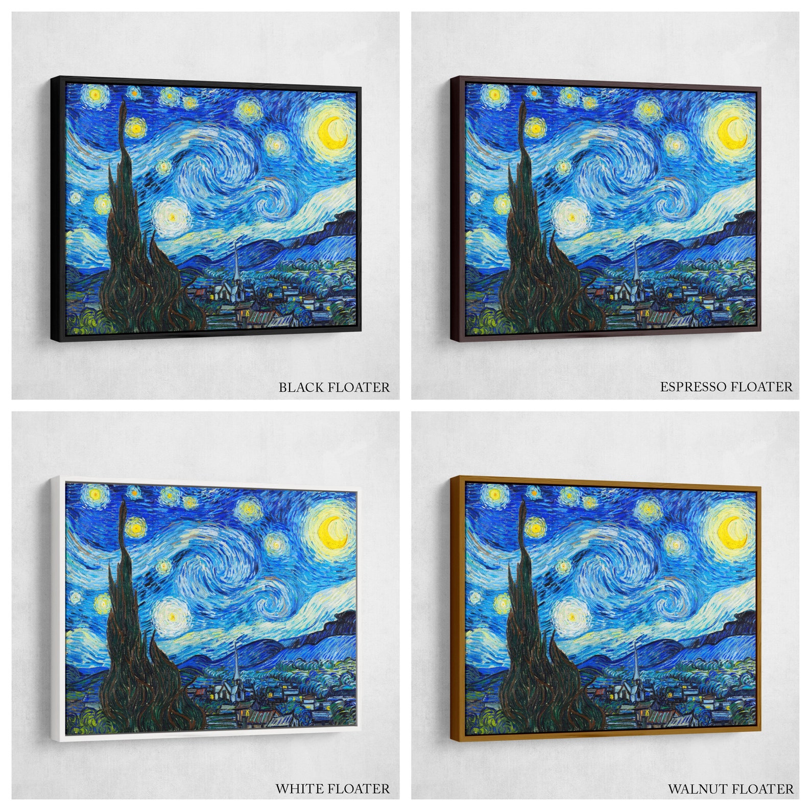 The Starry Night by Vincent Van Gogh Art Reproduction, Large Canvas ...