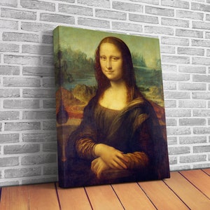 Portrait of Mona Lisa del Giocondo painting reproduction, Mona Lisa Poster, Leonardo da Vinci Art Print, Mona Lisa Canvas